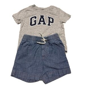 4/$20 Baby Gap 18-24 m Summer Outfit Shorts Tee Shirt Boy Clothing Lot 🛑